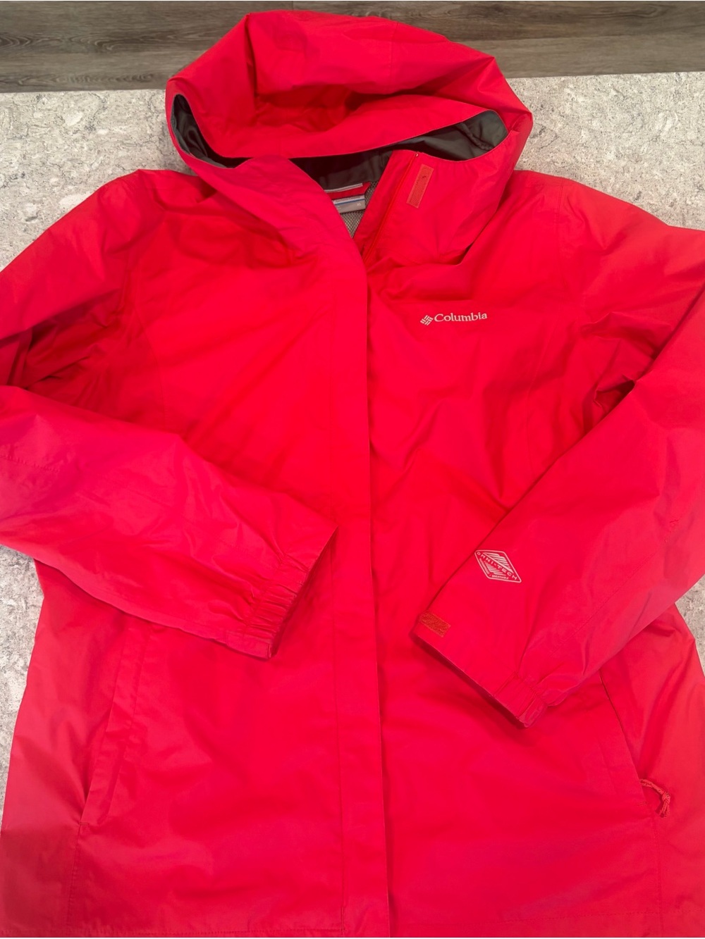 Columbia Kids Bright Red Hooded Raincoat